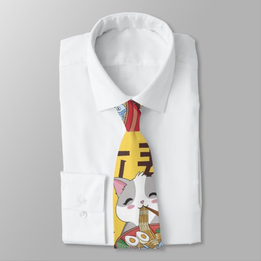Japanese Kawaii Anime Cat Ramen Noodles ネクタイ (タイ)