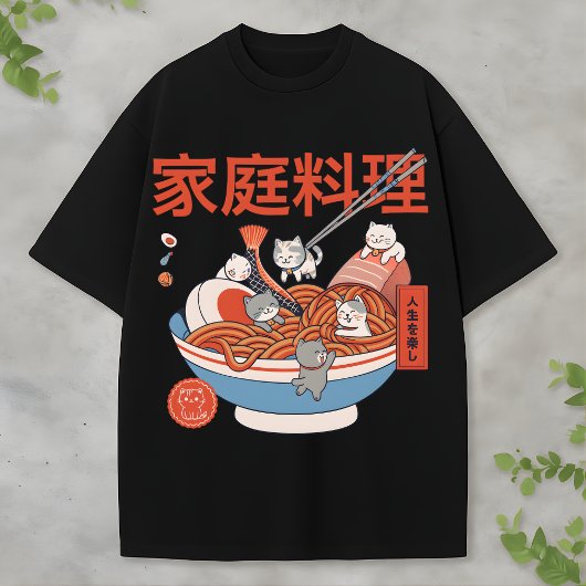 Japanese Kawaii Cat Noodles Adorable Food Lovers Tシャツ