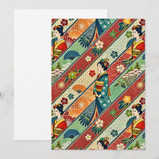 Japanese kimono サンキューカード (正面/裏面)