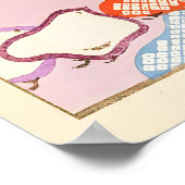 Japanese Kimono Art Print Colorful Chicks, Seiko ポスター (角)