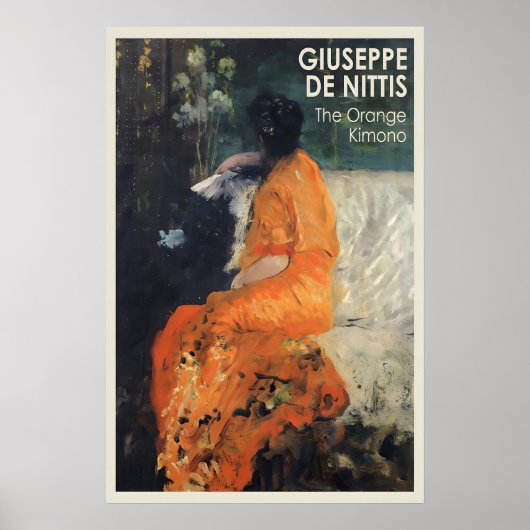 Japanese Kimono Art Print Giuseppe De Nittis ポスター (正面)