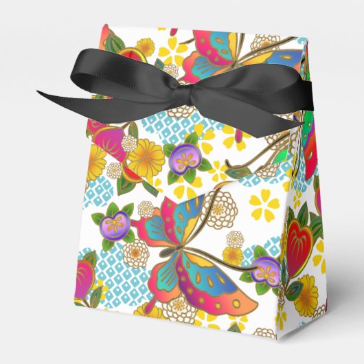 Japanese kimono pattern favor box フェイバーボックス (正面サイド)