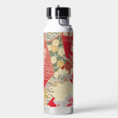 Japanese KIMONO Textile, Floral Pattern ウォーターボトル (左面)