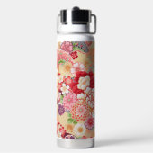 Japanese KIMONO Textile, Floret Pattern ウォーターボトル (背面)