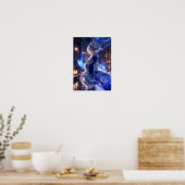 Japanese Kitsune Guardian of the Sacred Blue ポスター (キッチン)