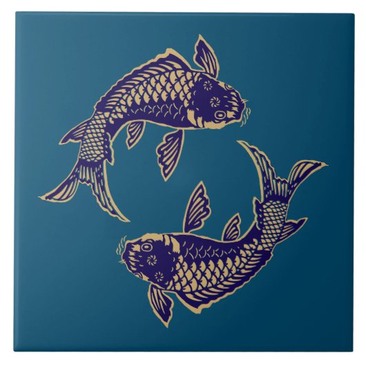 Japanese Koi Fish タイル (正面)