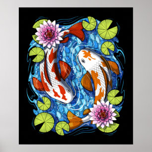Japanese Koi Fish ポスター