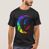 Japanese Koi Fish and Crescent Moon With Rainbow C Tシャツ (正面)