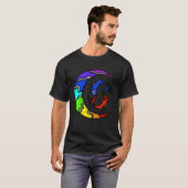 Japanese Koi Fish and Crescent Moon With Rainbow C Tシャツ (正面フル)