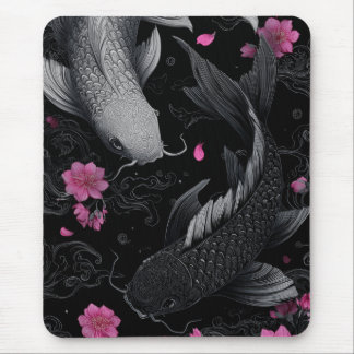 Japanese Koi Fish Dark Mode マウスパッド