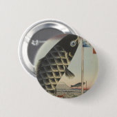 Japanese Koi Fish Festival Flag Antique 缶バッジ (正面&裏面)