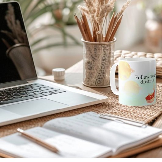 Japanese Koi Fish "Follow Your Dreams" Mug - Inspi コーヒーマグカップ