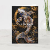 Japanese Koi Fish Kintsugi Gold Art Personalized カード (正面)