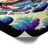 Japanese Koi Fishes Great Wave off Kanagawa ポスター (角)
