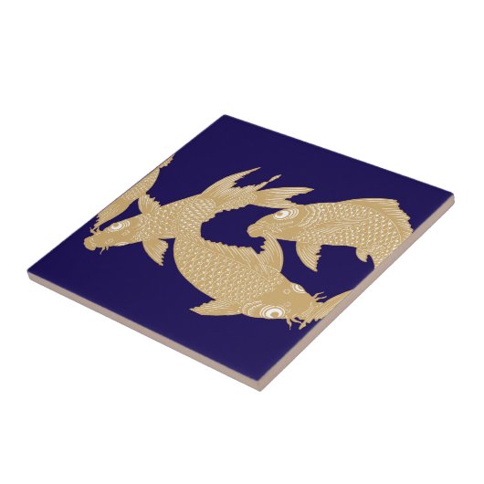 Japanese Koi Goldfish Frieze Pattern タイル (側面)