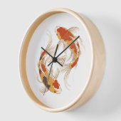 Japanese Koi Symbol of Meaning Zen Inspired Design 壁時計 (傾斜)