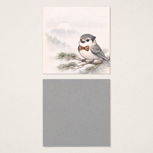 Japanese Landscape&Canada Jay Minimal Display Card (正面&裏面)