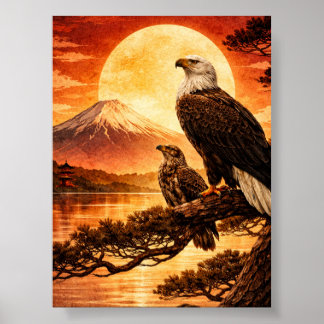 Japanese Landscape Eagle Value Poster ポスター