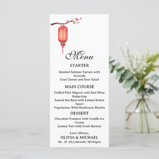 Japanese lantern wedding menu メニュー (スタンド正面)