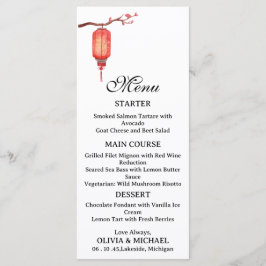 Japanese lantern wedding menu メニュー