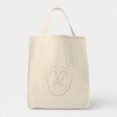 Japanese letter face bag | へのへのもへじバッグ トートバッグ (正面)