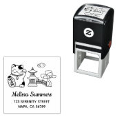 Japanese Lucky Cat, Maneki Neko Address 2 セルフインキングスタンプ (インサイチュ)