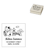 Japanese Lucky Cat, Maneki Neko Address 2 ラバースタンプ (押印)