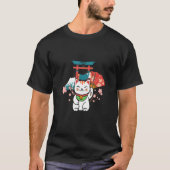 Japanese Lucky Cat Sakura Torii Tシャツ (正面)