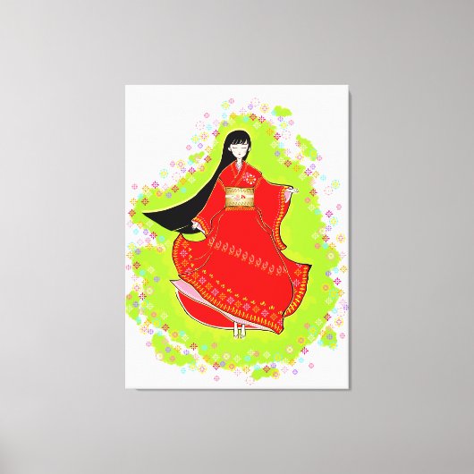 Japanese Maiko キャンバスプリント (正面)