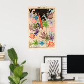 Japanese Maple Leaf Art Print Seiko Ueno Autumn ポスター (ホームオフィス)
