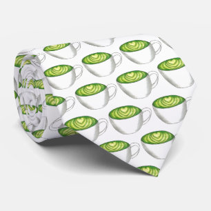 Japanese Matcha Green Tea Latte Teacup Foodie ネクタイ