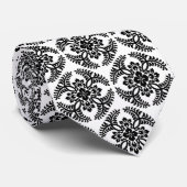 Japanese Medallion Pattern, Black and White ネクタイ (ロール)