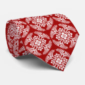 Japanese Medallion Pattern, Deep Red and White ネクタイ (ロール)