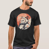 Japanese Minimalist 1950s Retro Space Cat Good Luc Tシャツ (正面)