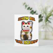 JAPANESE Money CAT Maneki Neko ポストカード (スタンド正面)