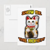 JAPANESE Money CAT Maneki Neko ポストカード (正面/裏面)