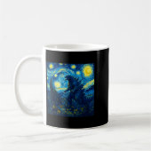 Japanese Monster Kaiju Van Gogh Starry Night  コーヒーマグカップ (左)