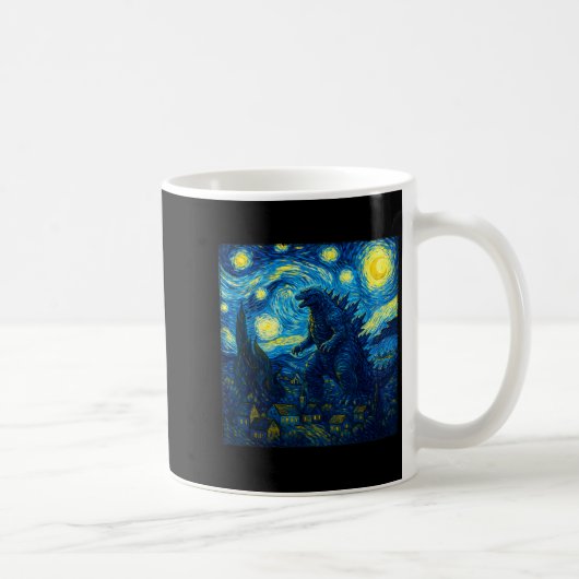 Japanese Monster Kaiju Van Gogh Starry Night  コーヒーマグカップ (右)