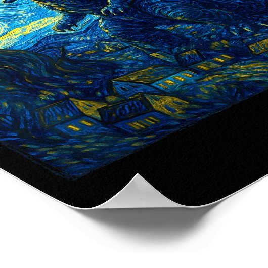 Japanese Monster Kaiju Van Gogh Starry Night  ポスター (角)