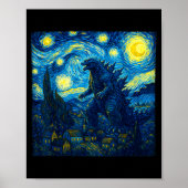 Japanese Monster Kaiju Van Gogh Starry Night  ポスター (正面)