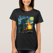 Japanese Monster Kaiju Van Gogh Starry Night  Tシャツ (正面)