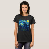 Japanese Monster Kaiju Van Gogh Starry Night  Tシャツ (正面フル)