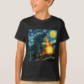 Japanese Monster Kaiju Van Gogh Starry Night Tシャツ (正面)