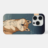 Japanese Moon Shiba iPhone Case iPhoneケース (裏面横)