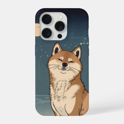 Japanese Moon Shiba iPhone Case iPhoneケース (裏面)