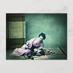 Japanese Mother and Baby Vintage Magic Lantern ポストカード