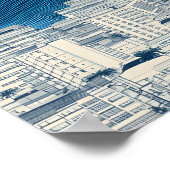 Japanese Mountain & City Art Print – Minimalist ポスター (角)