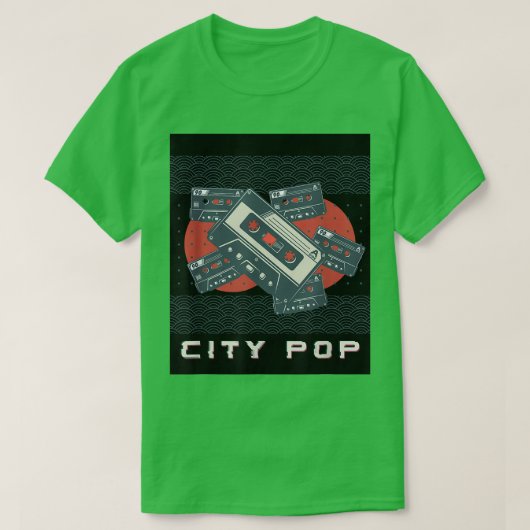 Japanese Music City Pop Retro Japan T-Shirt Tシャツ (デザイン正面)