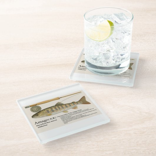 Japanese Native Trout – Amago ガラスコースター (アングル)