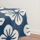 Japanese Navy Blue Ivory Floral Geometric Pattern テーブルクロス (インサイチュ)